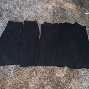 Bundle of 5 pairs black cotton aerie leggings!